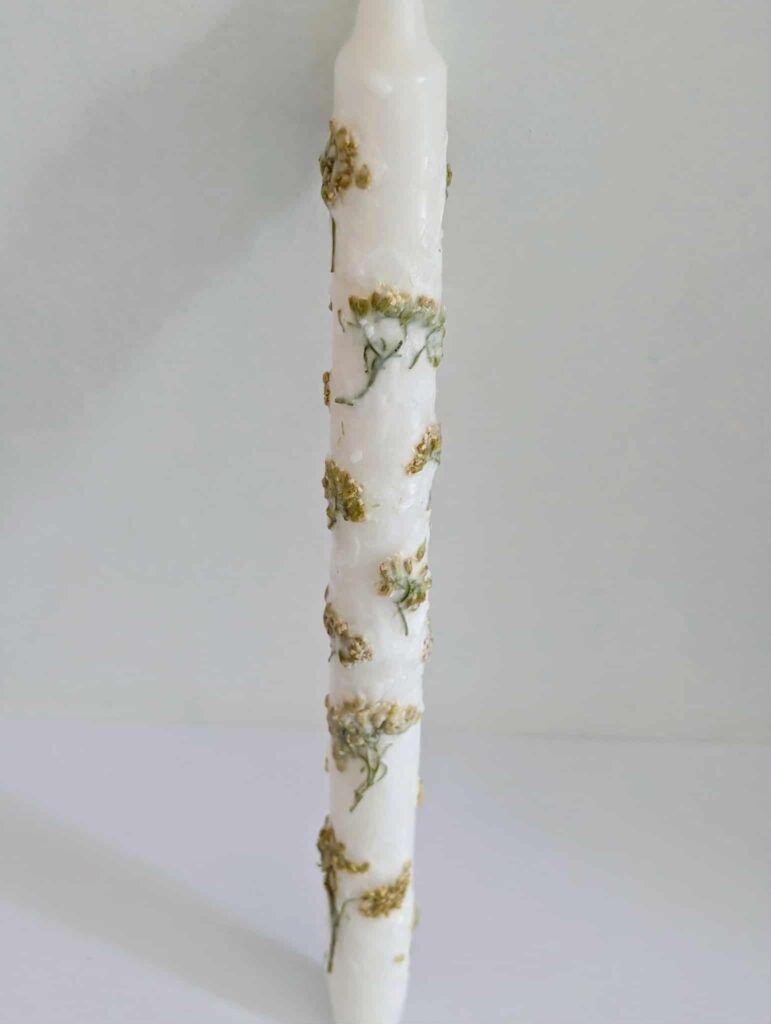 Artisanal Yarrow Flower Candle