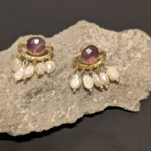 Pearl and Amethyst Earrings