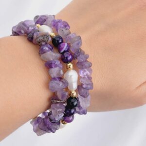 Amethyst & Cultured Pearl Bracelet