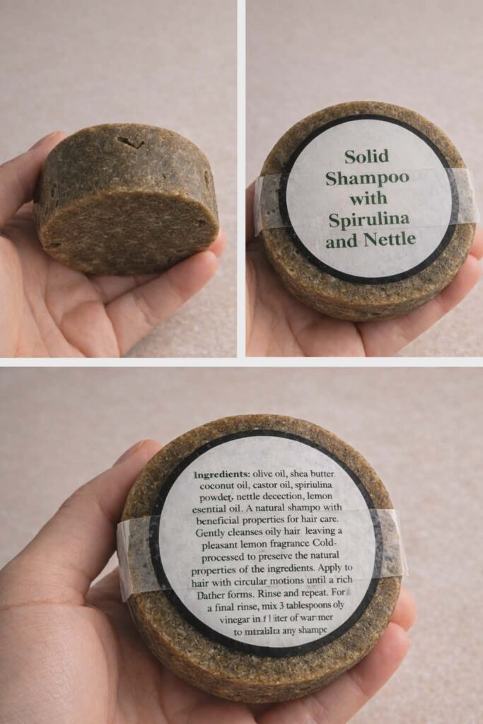 Solid Shampoo with Spirulina and Nettle